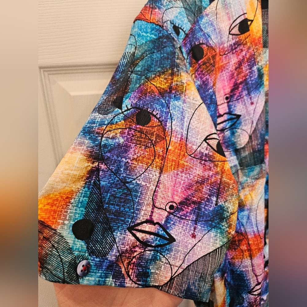 Colorful Abstract Button-Up Shirt - Picture 5 of 12